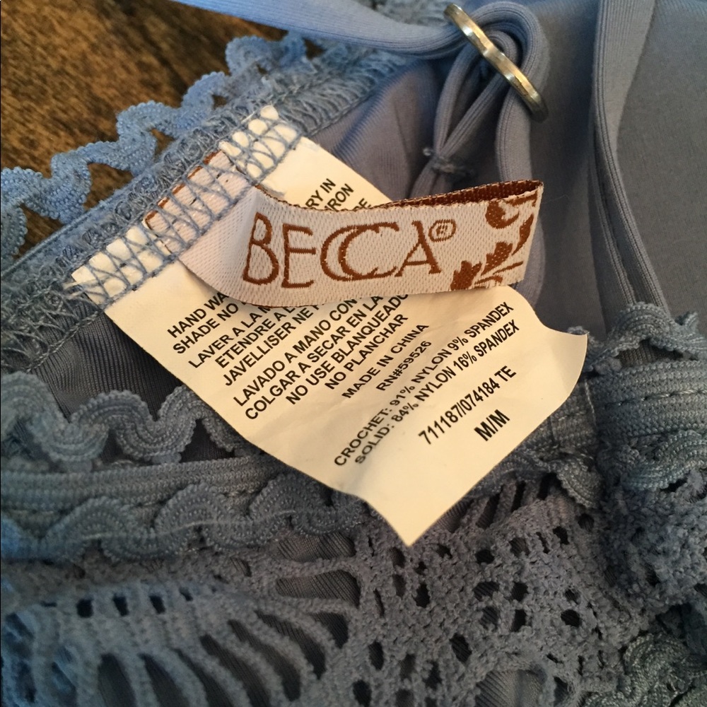 Becca Crochet One Piece Swimsuit in LIGHT BLUE - Picture 5 of 5